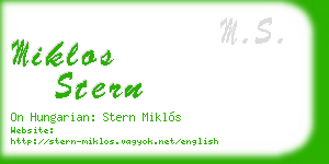 miklos stern business card
